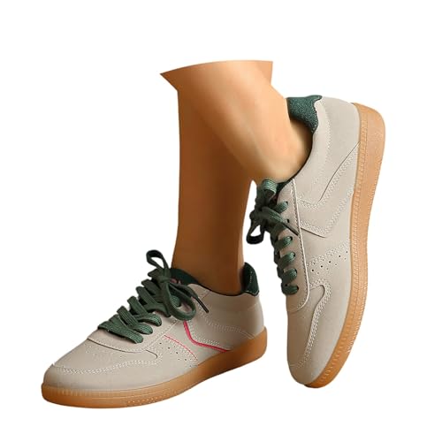 Sneaker Damen Retro Turnschuhe Stoffschuhe Tennis Und Skateboarden Klassische Mit Schnürsenkeln Halbschuhe Gummisohle Sportschuhe Freizeit Damenschuhe Weite H Freizeitschuhe Flach Trachtenschuhe von JVHYANFUL