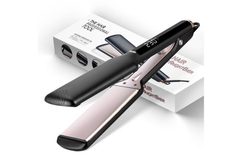 JVJH Glätteisen Breit 50mm,Large 3D Schwebendes Haarglätter,14-Temp,100-230°C Keramik, LCD-Display,Keramikbeschichtung Haarglätter,30s Schnellaufheizung, für dickes, krauses, lockiges und langes Haar von JVJH