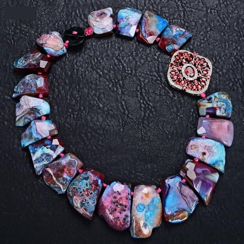 JVNTOPIHW 19" Heavy Top-Drilled Mix Color Red Agate Red Connector Necklace Black Clasp For Women JVNTOPIHW 19" Heavy Top-Drilled Mix Color Red Agate Red Connector Necklace Black Clasp For Women von JVNTOPIHW