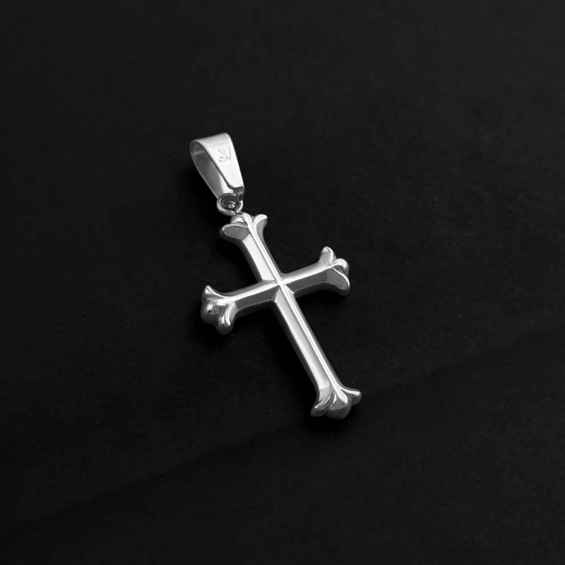 Cross Pendant Silver | Crucifix Charm Religious Jewelry Unique Streetwear Waterproof & Non-Fading Gift Idea von JVStreetwear