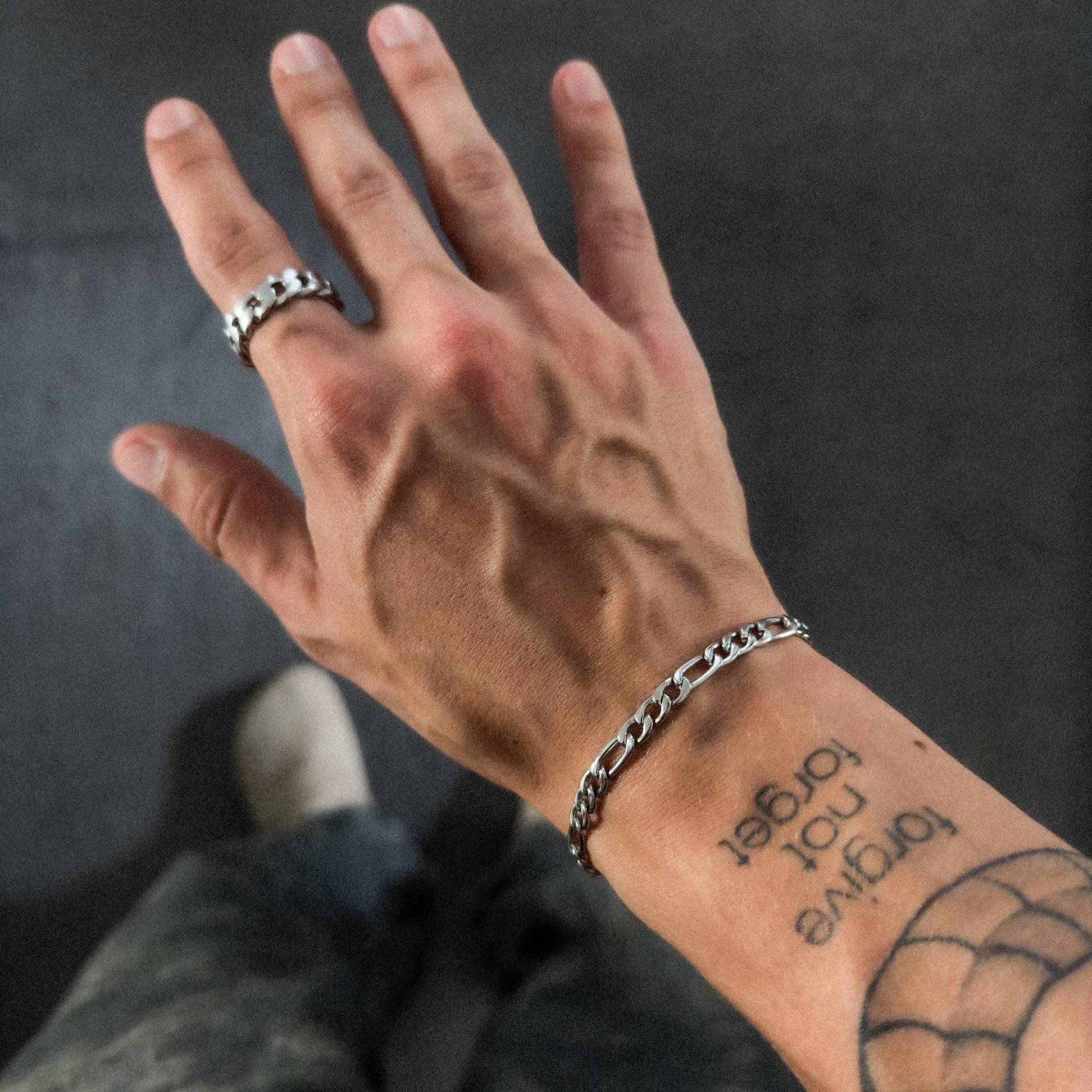 Figaro Bracelet 5mm - Silver Men Link Man Unique Gift Waterproof Design Mens Jewelry von JVStreetwear