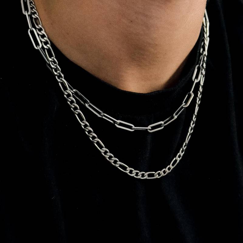 Figaro Chain 5mm - Silver Men Link Man Mens Fashion Waterproof & Non Fading Streetwear Jewelry von JVStreetwear