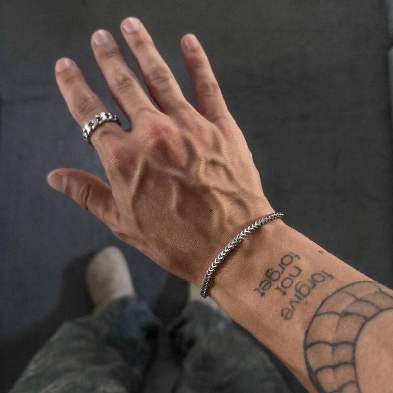 Foxtail Bracelet Silver | Mens 4mm Minimalistic Streetwear Jewelry Men Waterproof & Non Fading von JVStreetwear