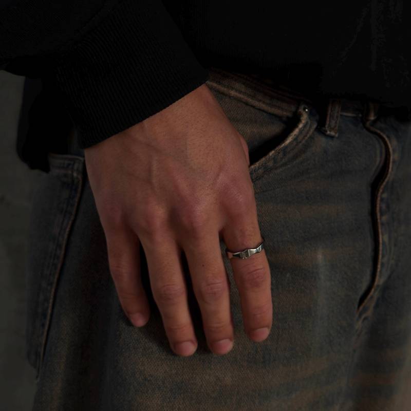 Men's Silver Ring - Wavy Abstract Band Organic Shape Minimal Modern Unisex Jewelry Unique Gift Idea von JVStreetwear