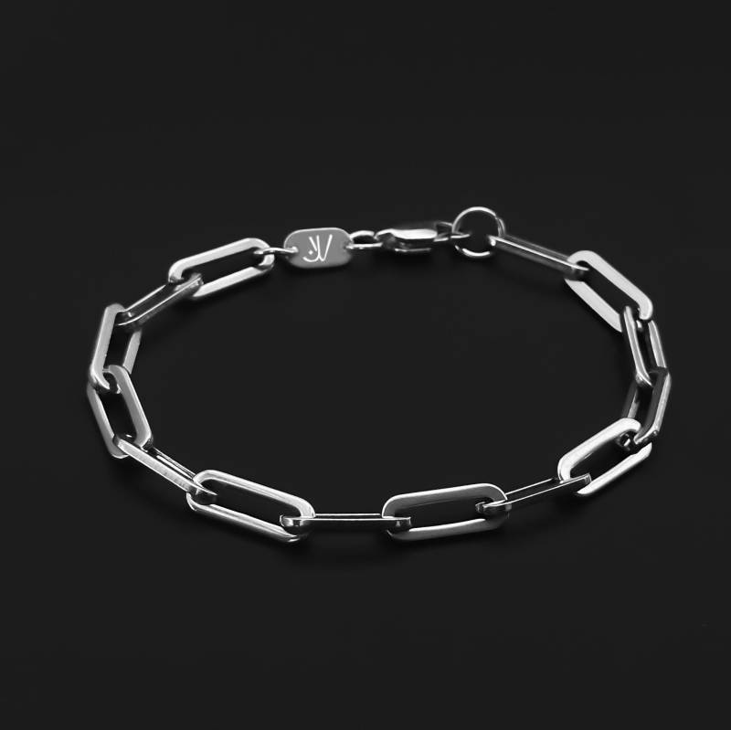 Paperclip Bracelet Silver | Link Silber Men Unique Streetwear Jewelry Waterproof & Non Fading Gift Idea von JVStreetwear
