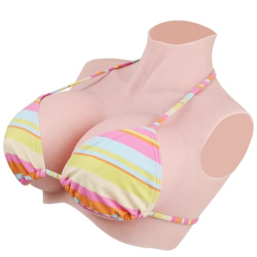 JVTUNG Silikon-Brustplatte Falsche Brüste Falsche Brüste Formen B-Z Cup Silikon-füllung Brustplatten Transgender Cosplay Drag Queen (Elfenbein, D Cup-Silikon-Füllung) von JVTUNG