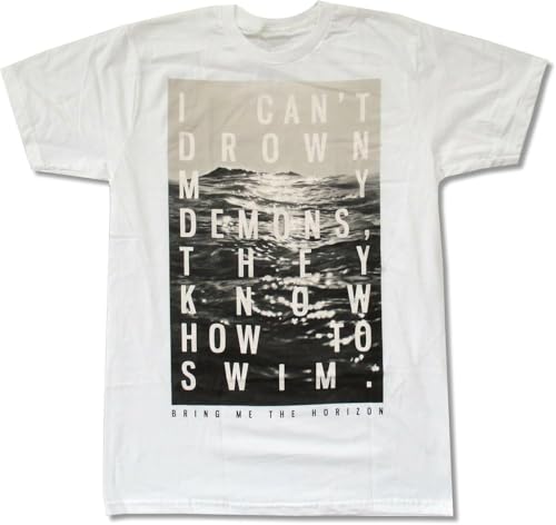 Can't Drown Demons White T Shirt New Official BMTH von JVXZCNUYW