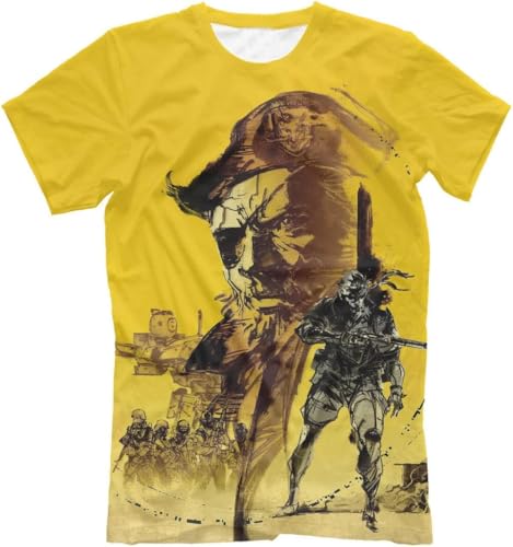 Metal Gear Yellow T-Shirt Militaires Sans Frontieres Solid Snake Printed von JVXZCNUYW