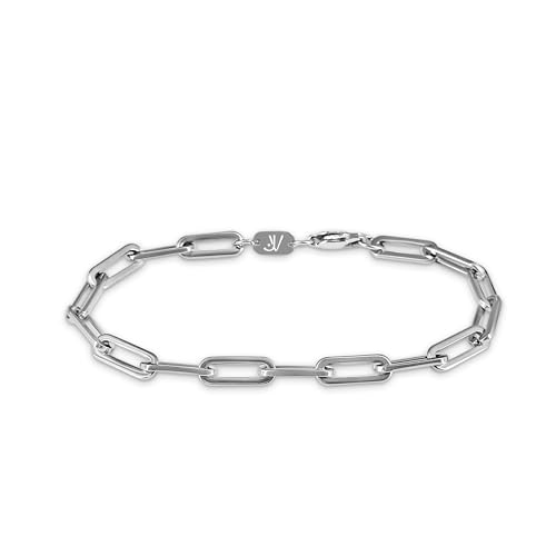Paperclip Armband Silber Männer perfektes Schmuck Accessoire verschiedene Größen Festival Look Techno Style (16.5) von JVillion