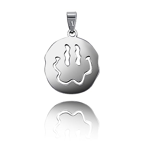 JVillion Smiley Anhänger Silber Herren Streetwear Schmuck wasserfestes Design Geschenk Männer von JVillion
