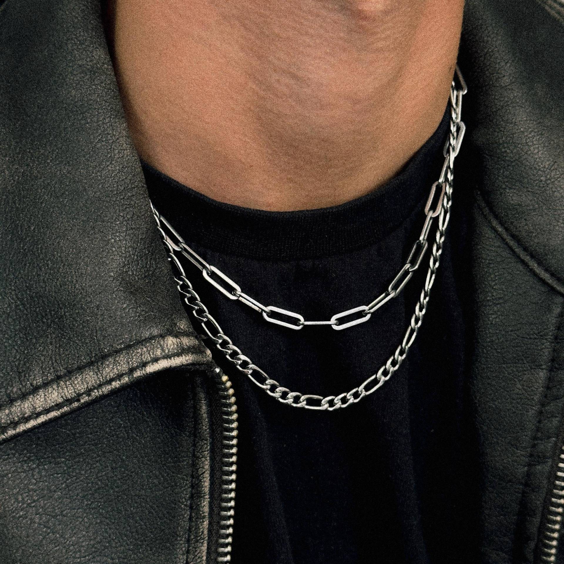 Figaro Kette 5mm | Silberne Herren Glieder Mann Einzigartiges Geschenk Wasserfestes Design Halskette von JVillionJewelry