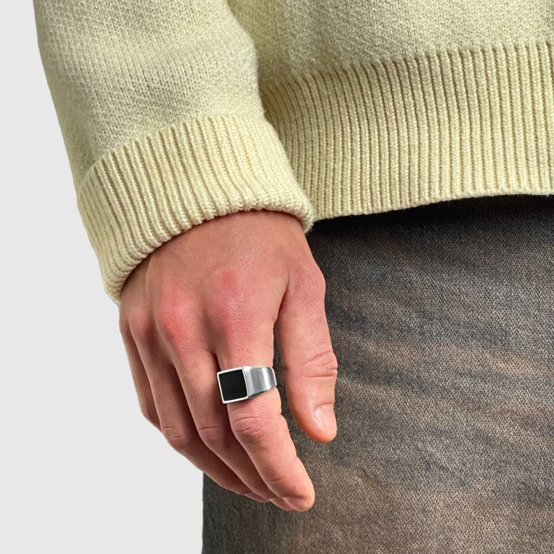 Siegelring Silber - Streetwear Ring Herren Silberner Größe 7-11 Streetstyle Schmuck Geschenkidee Männer von JVillionJewelry