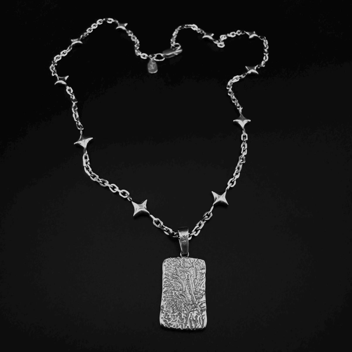 Silberkette Mit Stern & Lava Anhänger - Abstrakte Unisex Halskette Trendiger Streetwear Schmuck Für Damen Und Herren von JVillionJewelry