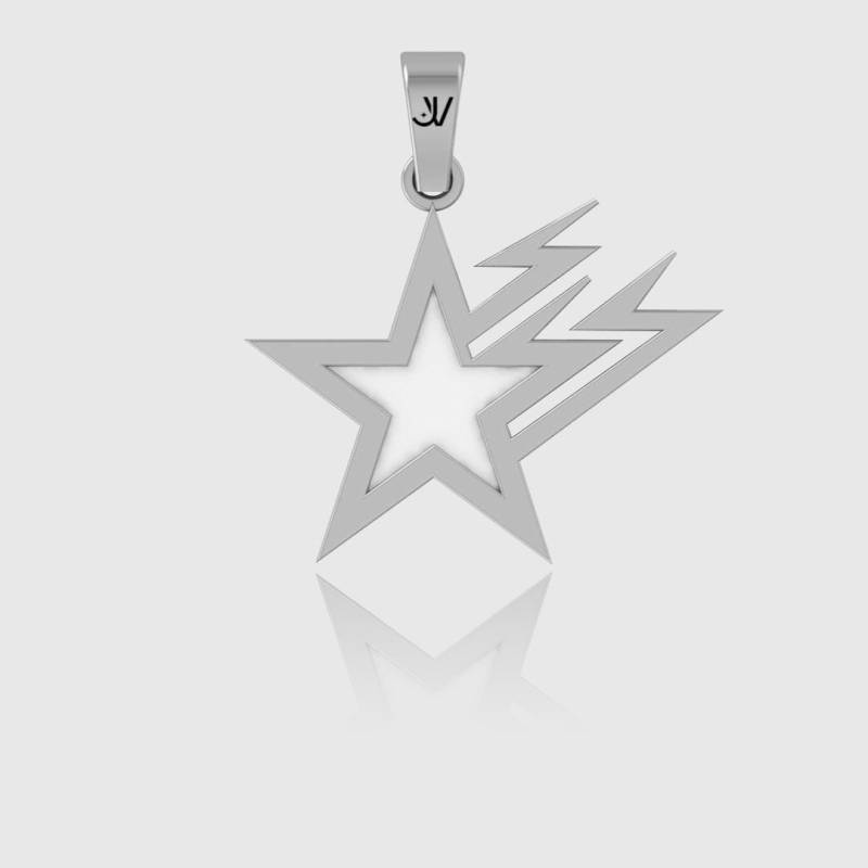 Stern Anhänger Herren - Silber Streetwear Schmuck Edelstahl Wasserfest & Nicht Abfärbend Geschenkidee von JVillionJewelry