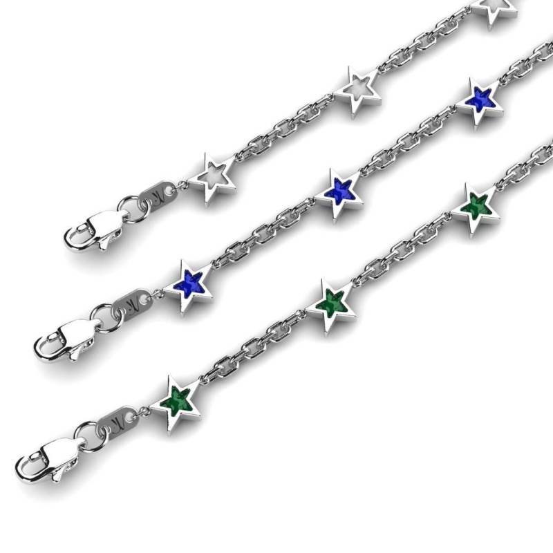 Sternarmband Für Herren | Blau, Grün, Weiß Onyx Silbernes Charm-Armband Einzigartiges Streetwear-Schmuckgeschenk von JVillionJewelry