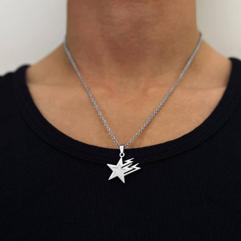 Stern Kette Herren - 2mm Rolo Halskette Galaxie Anhänger Streetwear Schmuck Wasserfest & Nicht Abfärbend Geschenkidee von JVillionJewelry