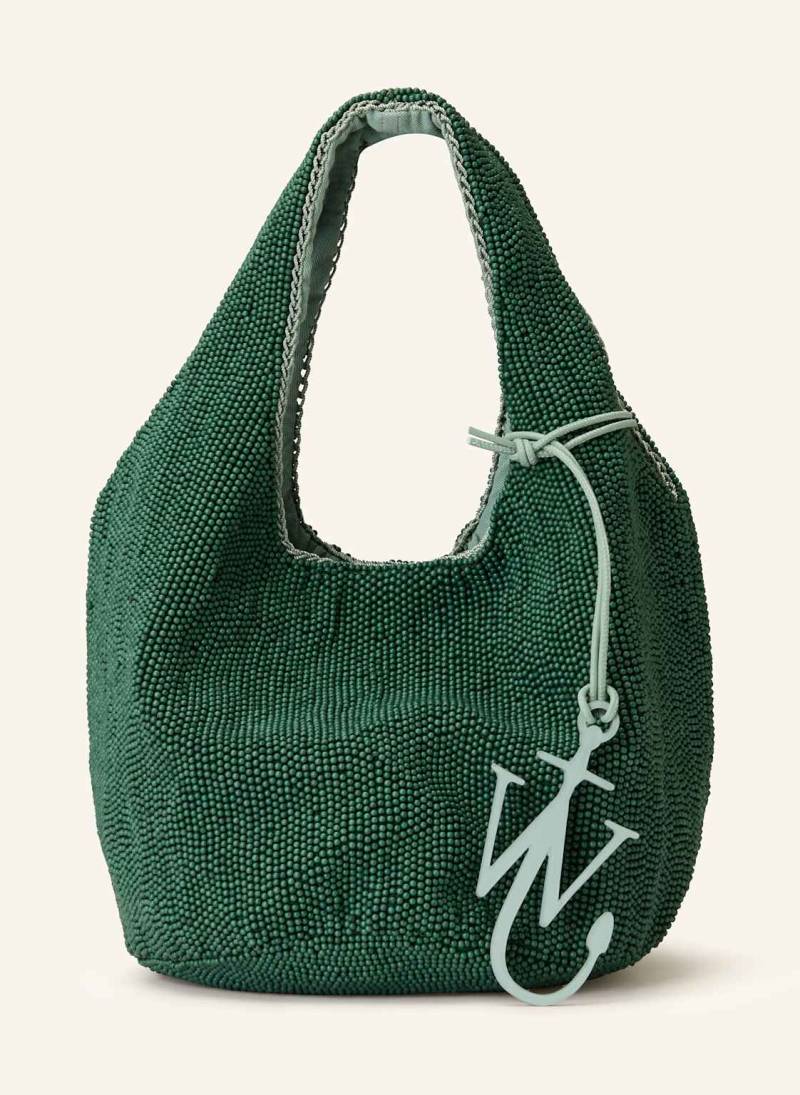Jw Anderson Handtasche Beaded Shopper Mini Mit Schmuckperlen gruen von JW ANDERSON