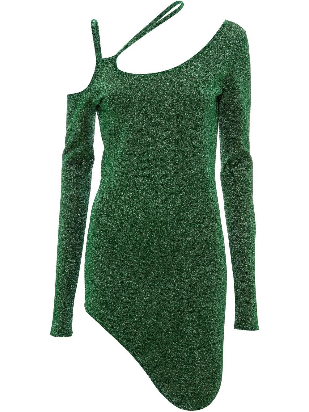 JW Anderson Asymmetrisches Kleid mit Glitter-Optik - Grün von JW Anderson