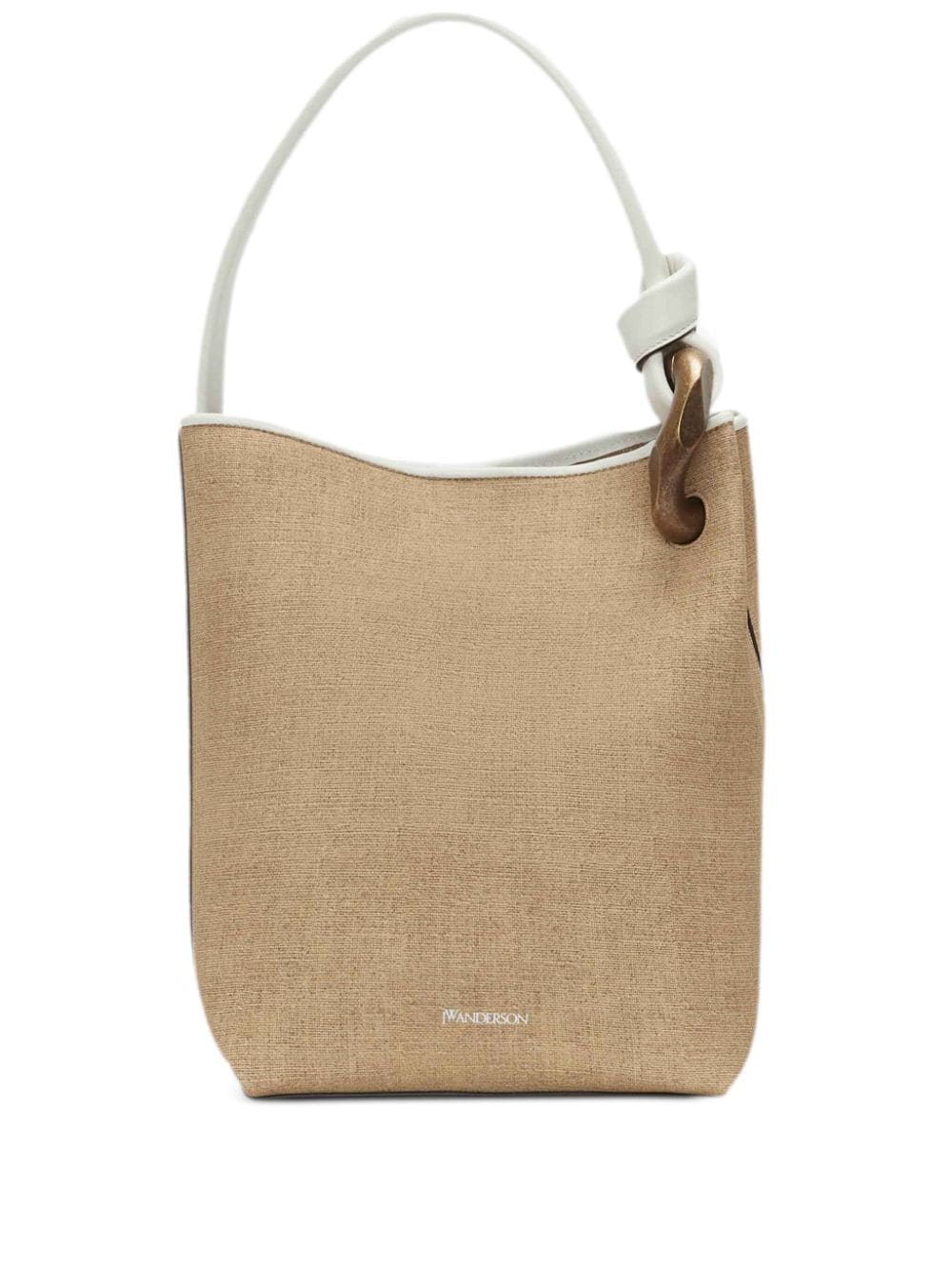 JW Anderson Corner Schultertasche mit Jute-Print - Nude von JW Anderson