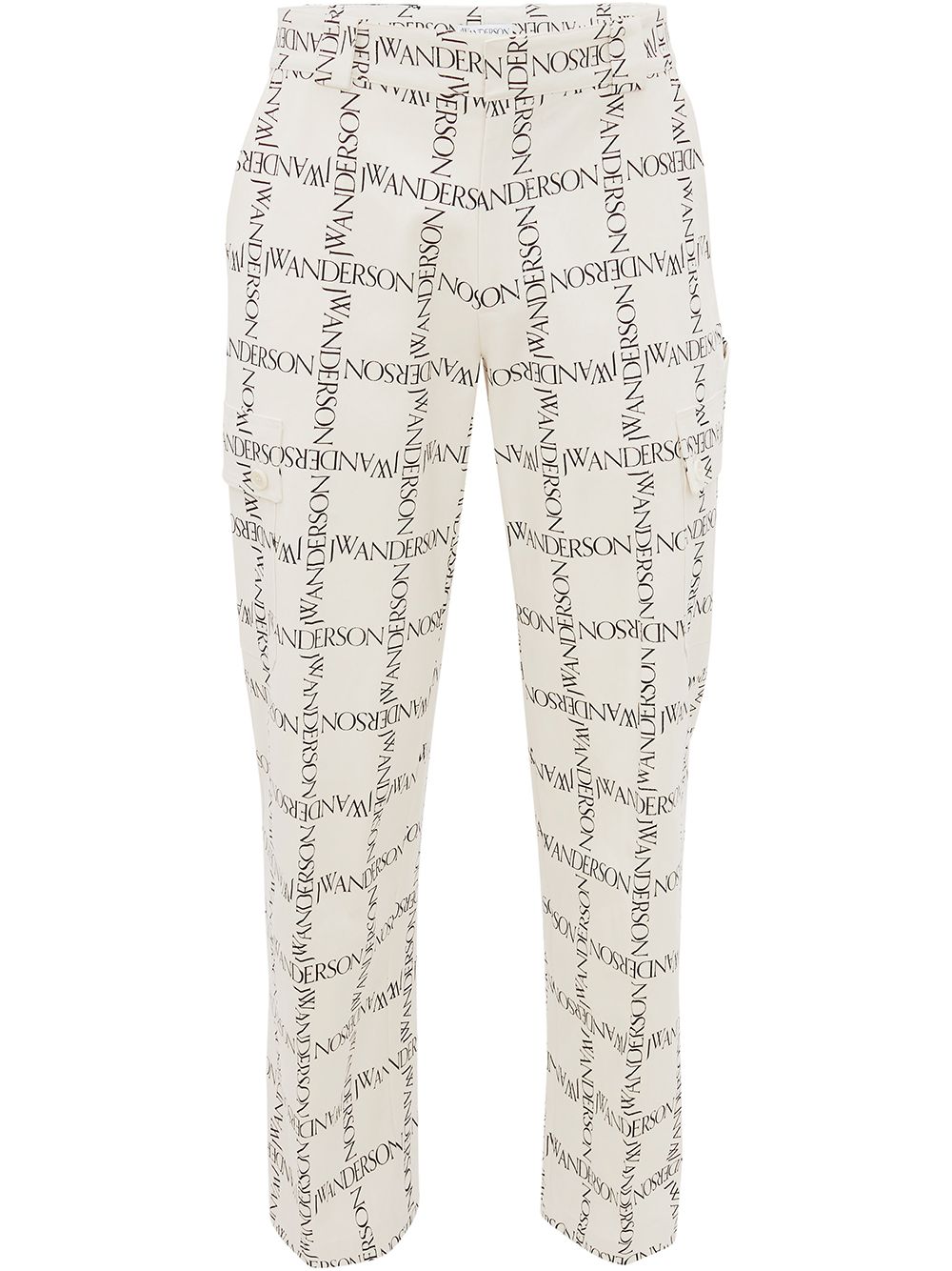 JW Anderson Gerade Hose mit Logo-Print - Weiß von JW Anderson