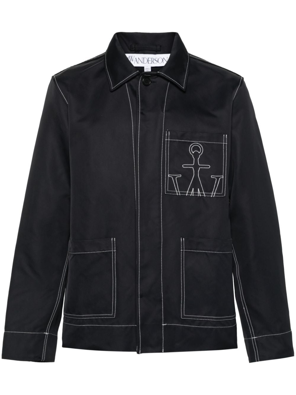 JW Anderson Hemdjacke mit JW Anchor-Stickerei - Schwarz von JW Anderson