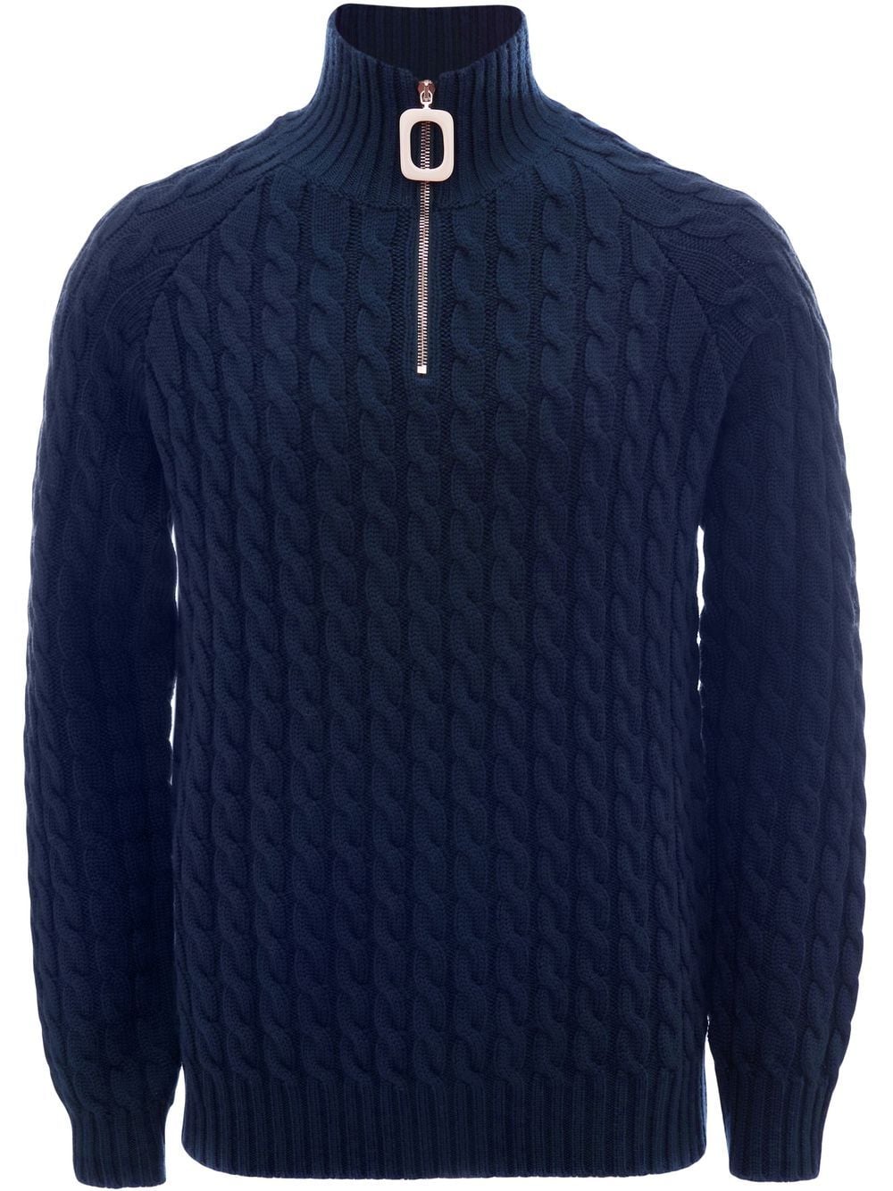 JW Anderson Henley Pullover mit Zopfmuster - Blau von JW Anderson