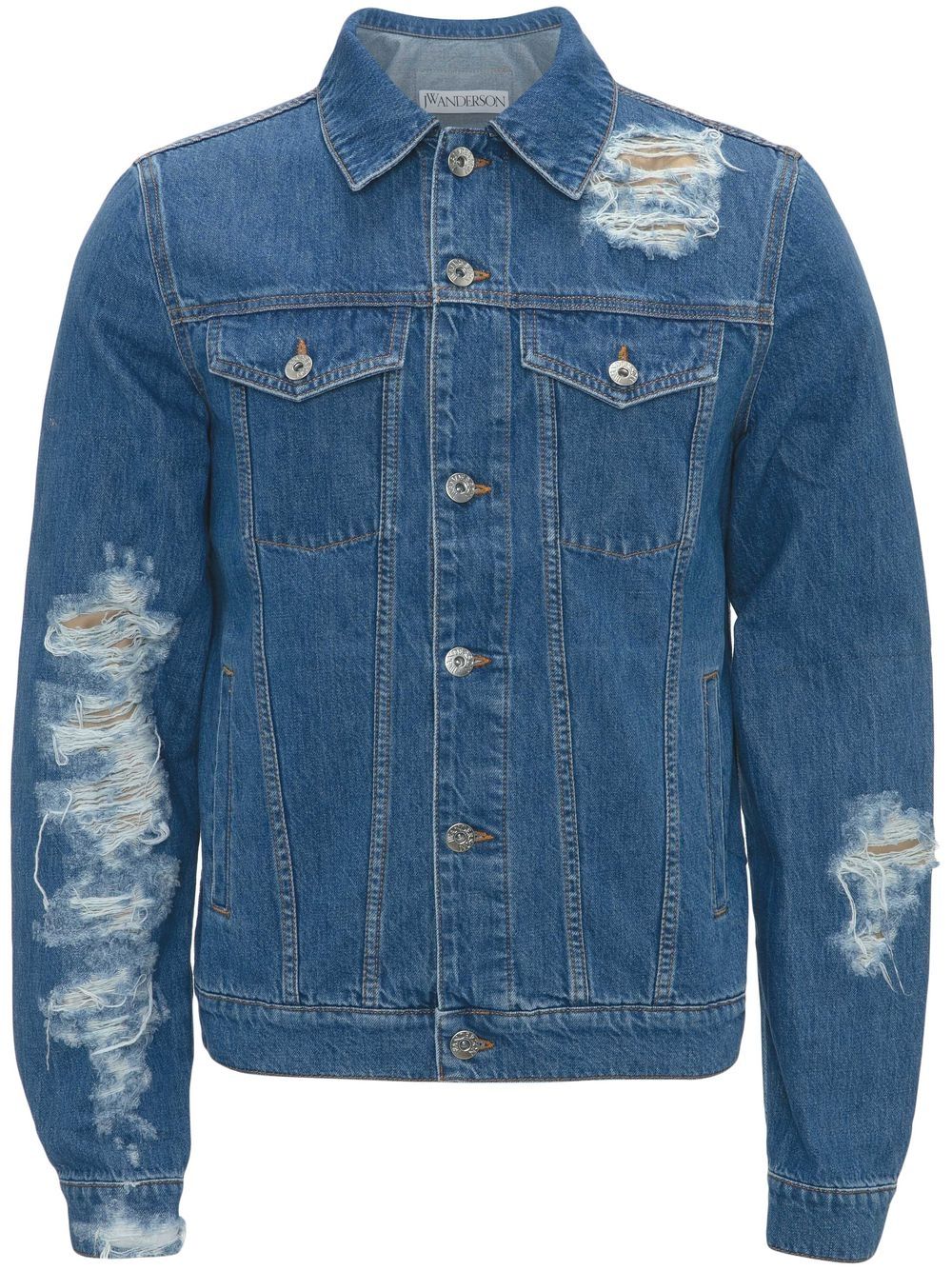 JW Anderson Jeansjacke in Distressed-Optik - Blau von JW Anderson