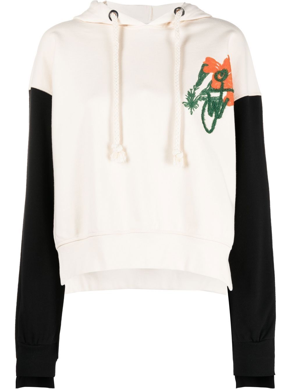 JW Anderson Kapuzenpullover mit blumigen Stickereien - Nude von JW Anderson