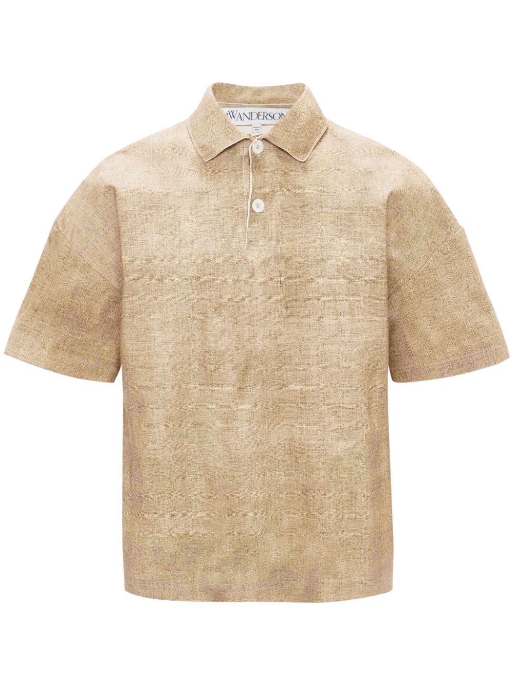 JW Anderson Poloshirt aus Leder mit Jute-Print - Nude von JW Anderson