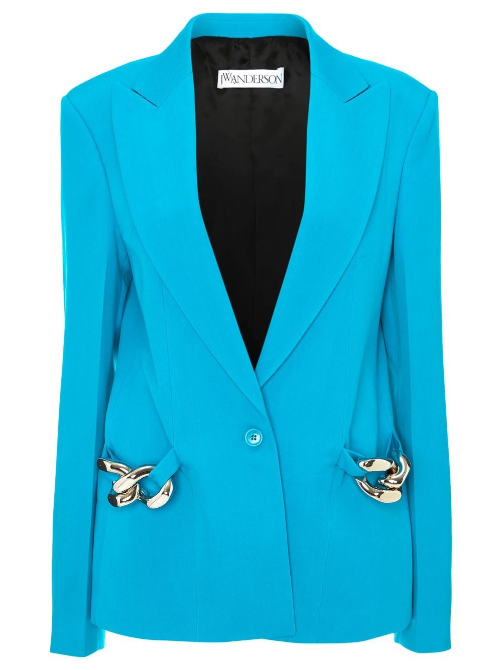 JW Anderson Einreihiger Blazer mit Kettendetail - Blau von JW Anderson