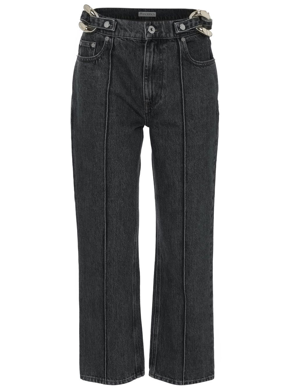 JW Anderson Gerade Cropped-Jeans mit Kettendetail - Schwarz von JW Anderson