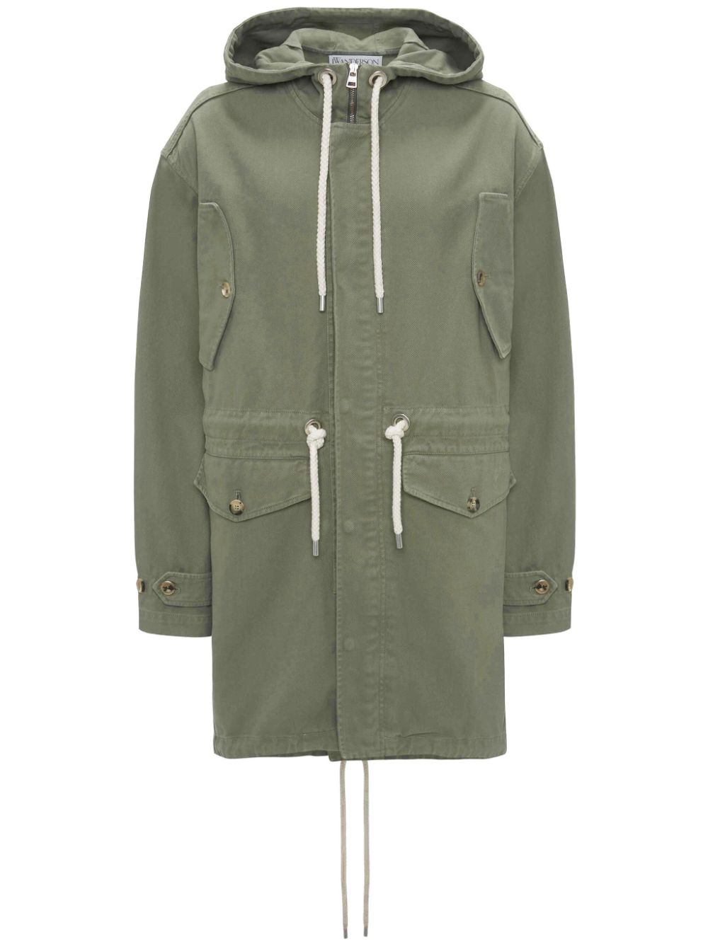 JW Anderson Kapuzenparka aus Baumwolle - Grün von JW Anderson