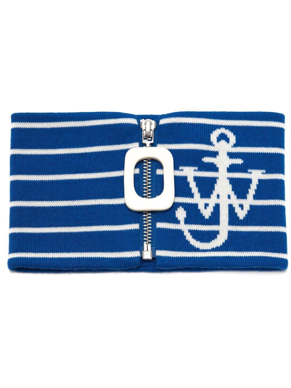 JW Anderson Gestreifter Kragen mit Logo-Jacquard - Blau von JW Anderson