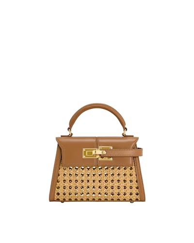 JW PEI Damen Elise Top Handle Bag, Braun gewebt, Small von JW PEI