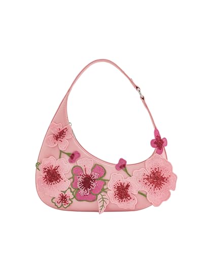 JW PEI Damen Harlee Schultertasche - Besticktes Rosa von JW PEI