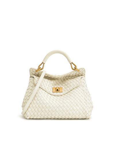 JW PEI Damen Lucia Classic Top Handtasche, Gewebt, weiß von JW PEI