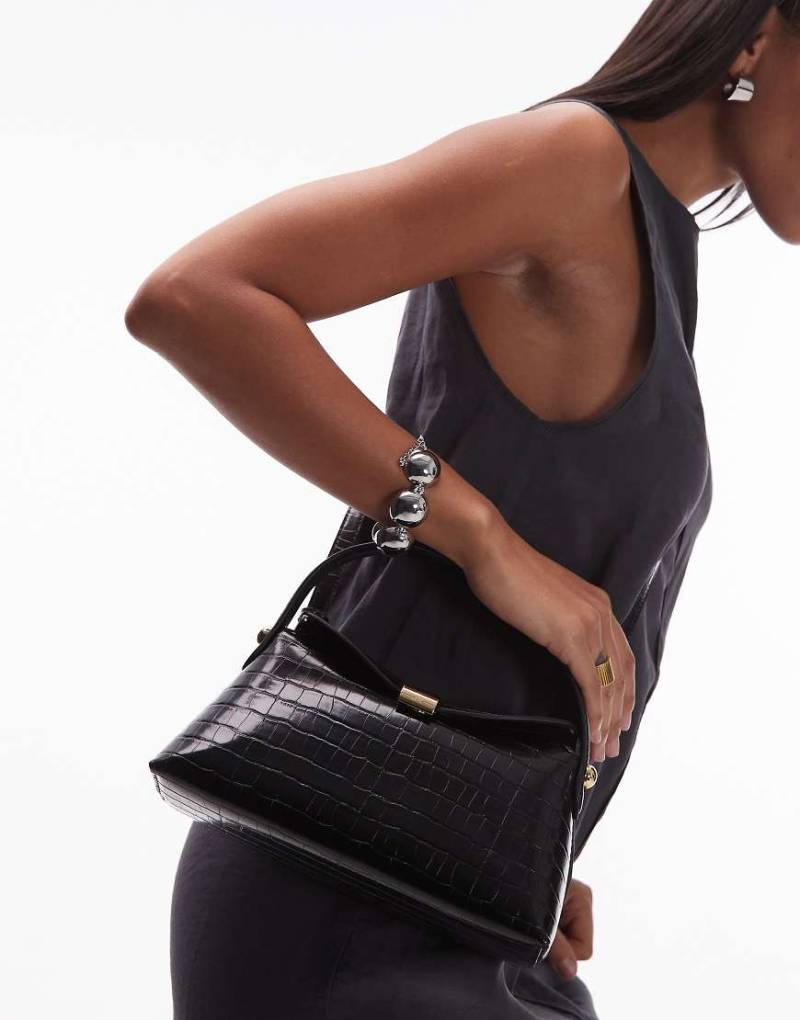 JW PEI - Emma - Weiche Schultertasche in Kroko-Schwarz von JW PEI