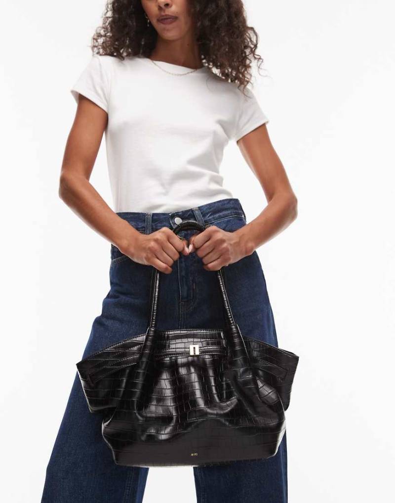 JW PEI - Hana - Mittelgroße Tragetasche in Kroko-Schwarz von JW PEI