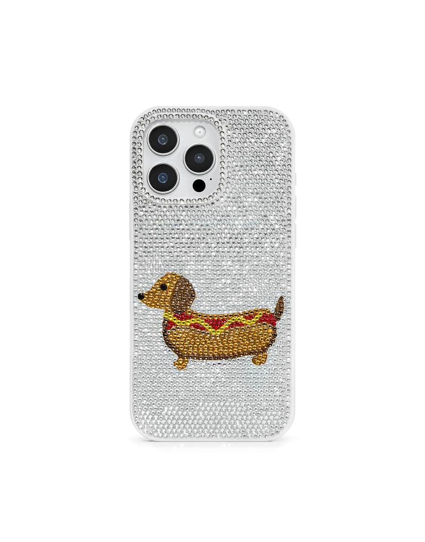 JW PEI - Verzierte Handyhülle in Silber mit Dackel-Motiv von JW PEI