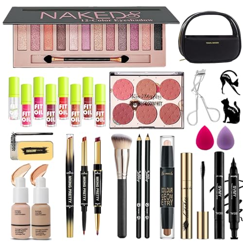 JWEX Professionelles Make-up-Set, All-in-One, Kosmetiktasche, für Damen/Mädchen/Teenager & Anfänger, inkl. Lidschatten/Eyeliner/Foundation uvm. JWEX Professionelles Make-up-Set, All-in-One, Kosmetiktasche, für Damen/Mädchen/Teenager & Anfänger, inkl. Lidschatten/Eyeliner/Foundation uvm. von JWEX