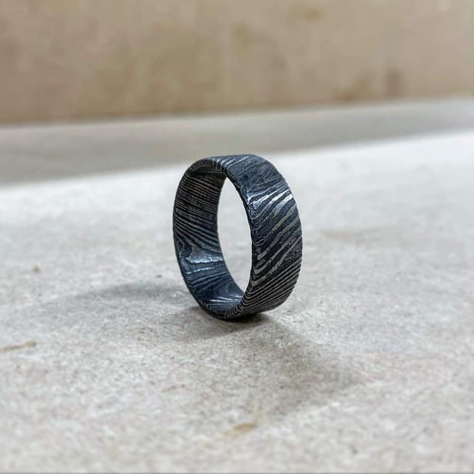 Damaszener Ring, Stahlringe, Herren Eheringe, Herrenschmuck, Geschenke Für Ihn, Vatertagsgeschenke von JWFUNIQUEDESIGNS