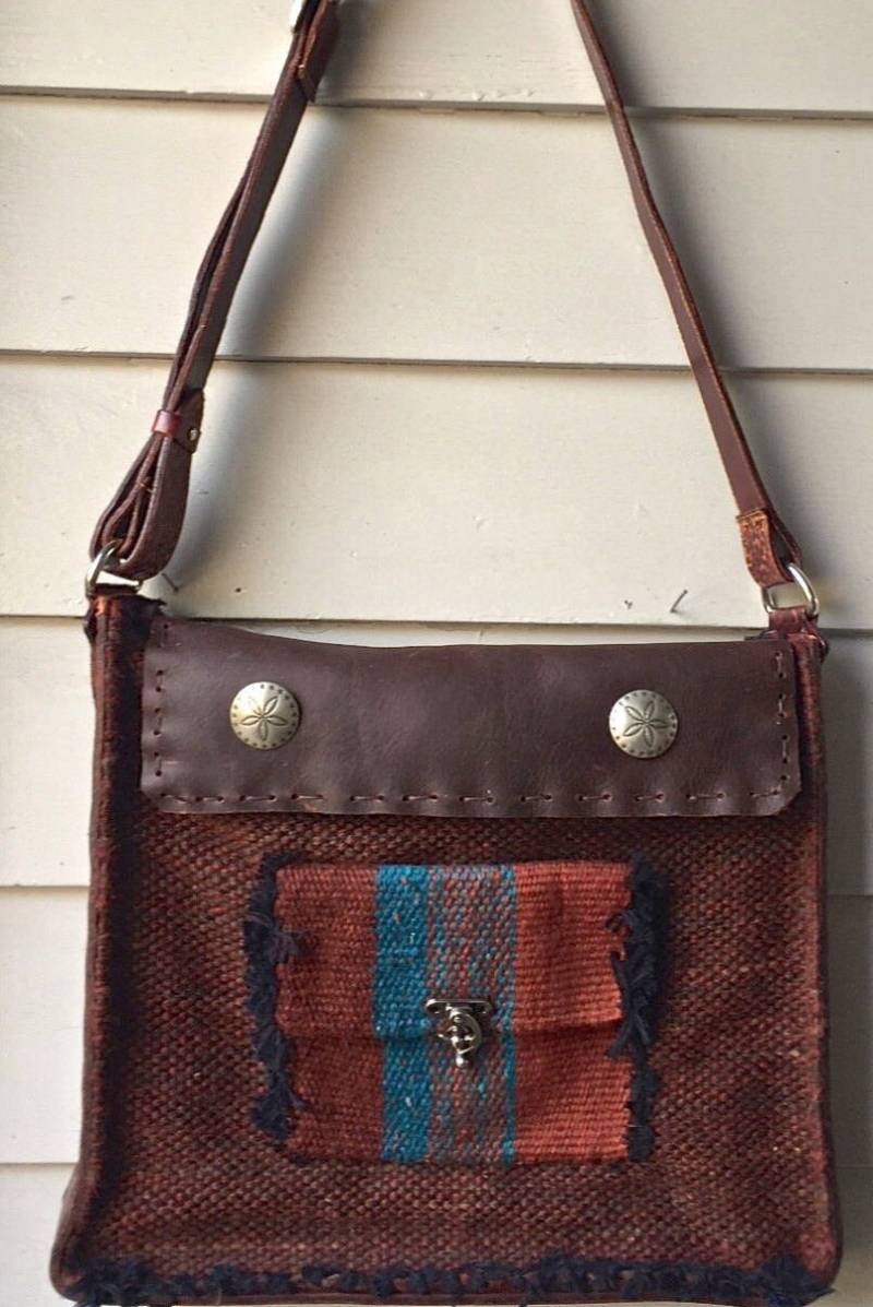 Handgewebte Und Leder Geldbörse/Tasche/Messenger Tote Handgewebte Und Leder Geldbörse/Tasche/Messenger Tote von JWHandwovenOriginals