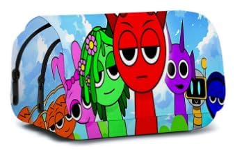JWKLYZH Rhythm Box Doppelklapp-Federmäppchen Kinder Stiftebox Koreanische Schülermäppchen Cartoon Design Große Kapazität Multifunktionale Schreibwaren Tasche Geschenkidee Rhythm Box Stiftetui von JWKLYZH