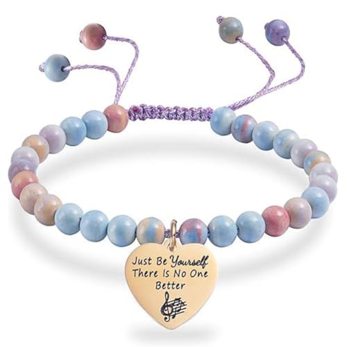 JWKLYZH Swift Quotes Merchandise Herz Charme Perlen Armband Vintage Strang Armband Handgefertigte Armband mit Herz Musikliebhaber Armband Geschenk Süßes Armband Fan Mädchen Teenager Tochter Frauen von JWKLYZH