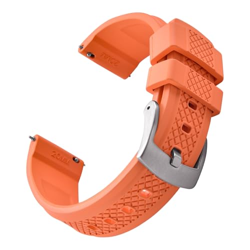 JWNSPA FKM/FPM Uhrenarmband aus Fluorkautschuk, 20 mm, 22 mm, Schnellverschluss, weiches Taucharmband für Herren und Damen, Orange, 22 mm JWNSPA FKM/FPM Uhrenarmband aus Fluorkautschuk, 20 mm, 22 mm, Schnellverschluss, weiches Taucharmband für Herren und Damen, Orange, 22 mm von JWNSPA