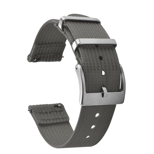 JWNSPA Zweiteiliges Schnellverschluss-Uhrenarmband aus ballistischem geripptem Nylon, 18/20/22 mm, Ersatz-Uhrenarmband für Herren und Damen, Grau, 20mm, Casual JWNSPA Zweiteiliges Schnellverschluss-Uhrenarmband aus ballistischem geripptem Nylon, 18/20/22 mm, Ersatz-Uhrenarmband für Herren und Damen, Grau, 20mm, Casual von JWNSPA