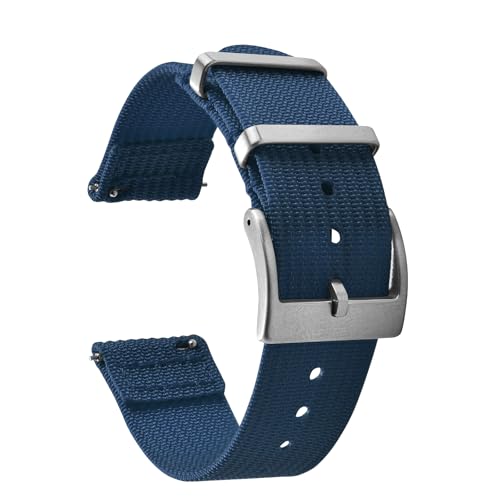 JWNSPA Zweiteiliges Schnellverschluss-Uhrenarmband aus ballistischem geripptem Nylon, 18/20/22 mm, Ersatz-Uhrenarmband für Herren und Damen, Marineblau, 22mm, Casual JWNSPA Zweiteiliges Schnellverschluss-Uhrenarmband aus ballistischem geripptem Nylon, 18/20/22 mm, Ersatz-Uhrenarmband für Herren und Damen, Marineblau, 22mm, Casual von JWNSPA