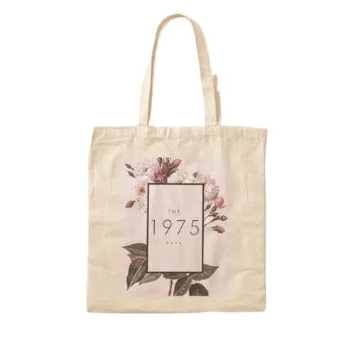 JWPPPATD 1975 Floral Flower Cotton Canvas Bag Designer Ladies Unisex Reusable Grocery Travel Tote Foldable Fabric Shopper Fashion Women von JWPPPATD