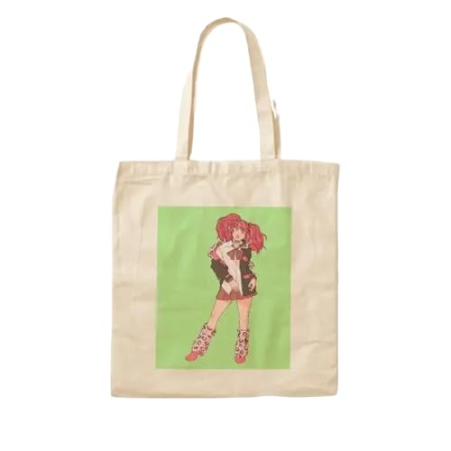 JWPPPATD 4 Leafed Clover Cotton Canvas Bag Fabric Tote Women Designer Shoulder Bag Casual Handbag Printed Unisex Grocery Fashion Travel von JWPPPATD