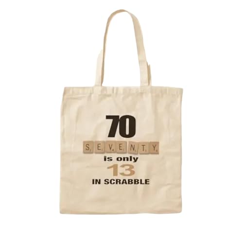 JWPPPATD 70 Is Only 13 In Scrabble Cotton Canvas Bag Reusable Tote Unisex Designer Women Casual Shoulder Bag Ladies Travel Handbag von JWPPPATD